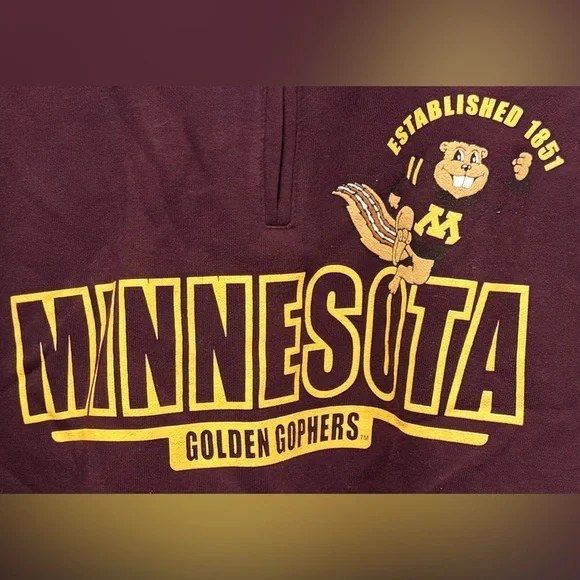 🎋Blue 84 Minnesota Golden Gophers Mock Neck Quarter-Zip Sweatshirt - Picture 5 of 10